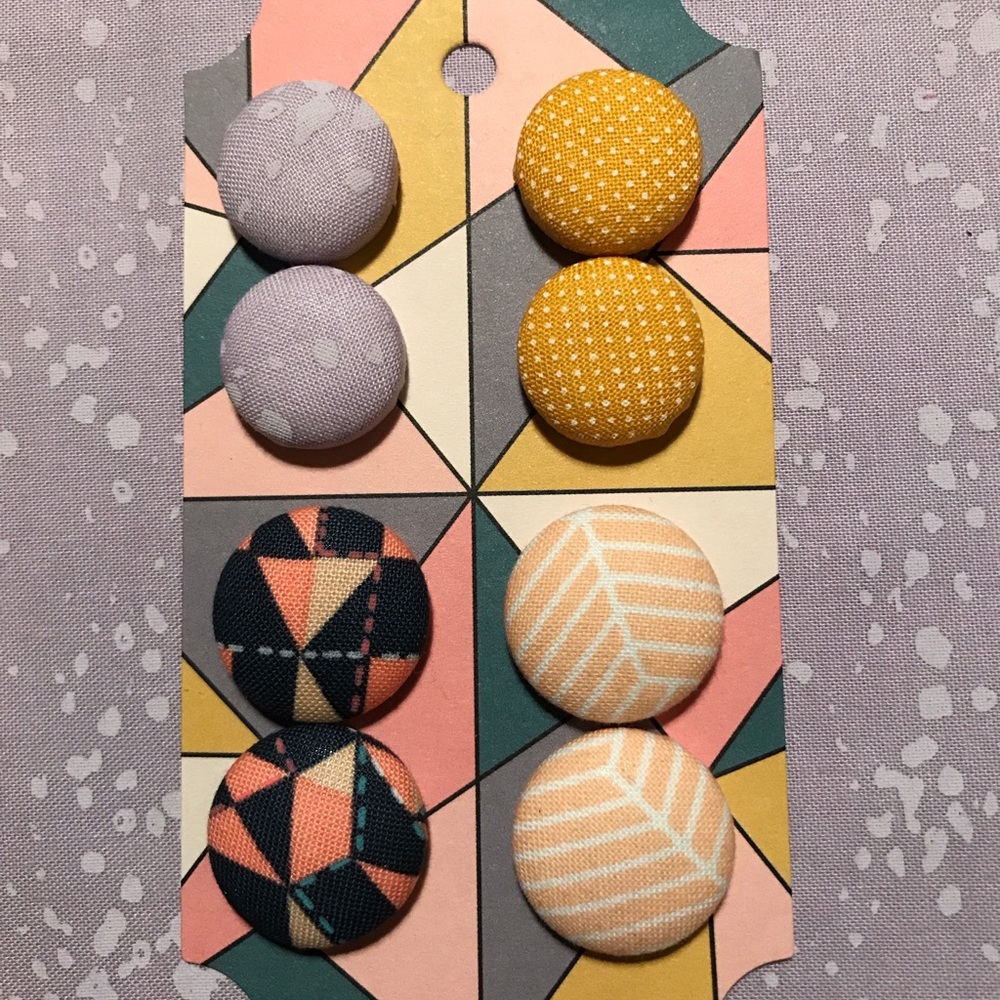 Handmade Button Earrings Set